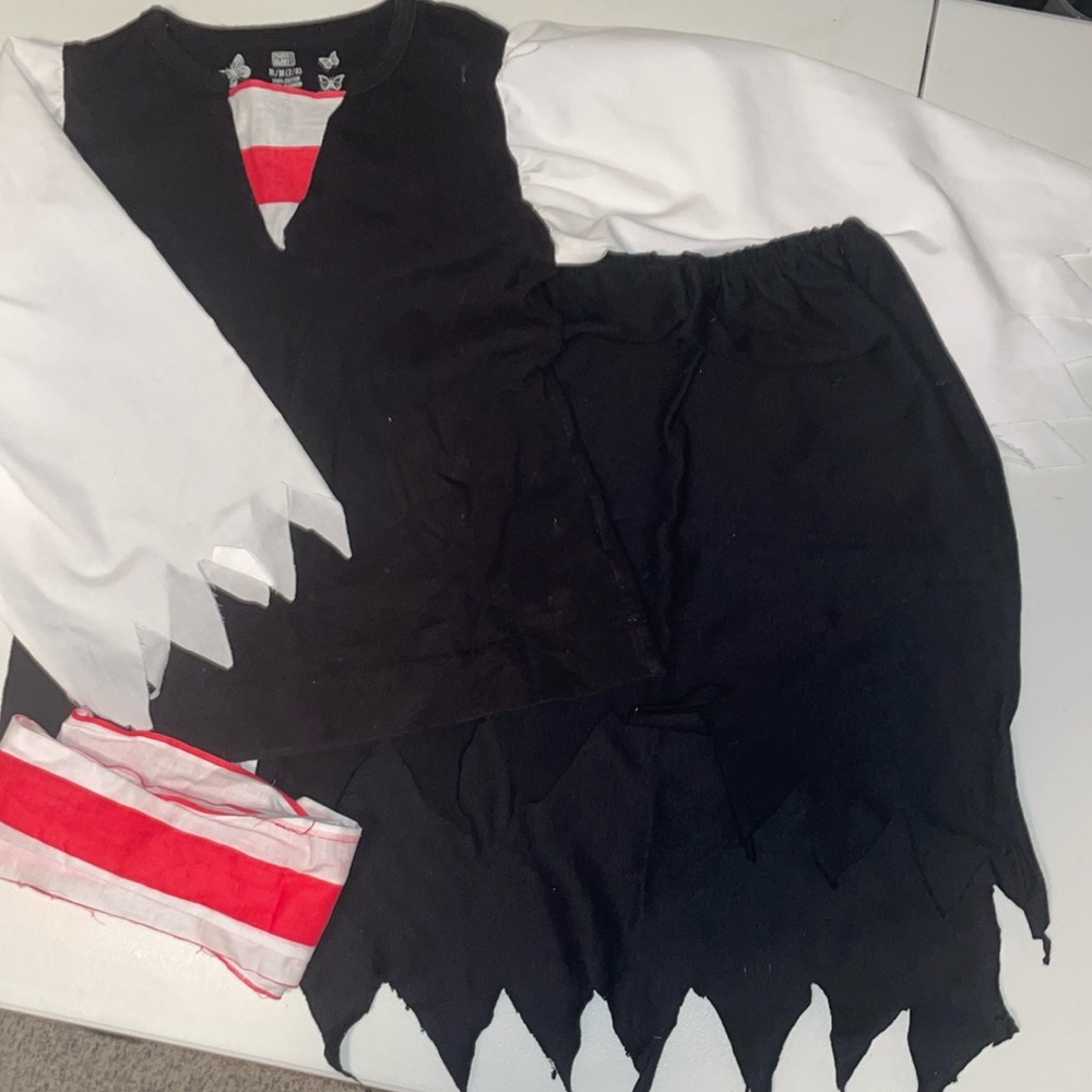 Handmade Girls Pirate Top and Skirt with Striped Sash